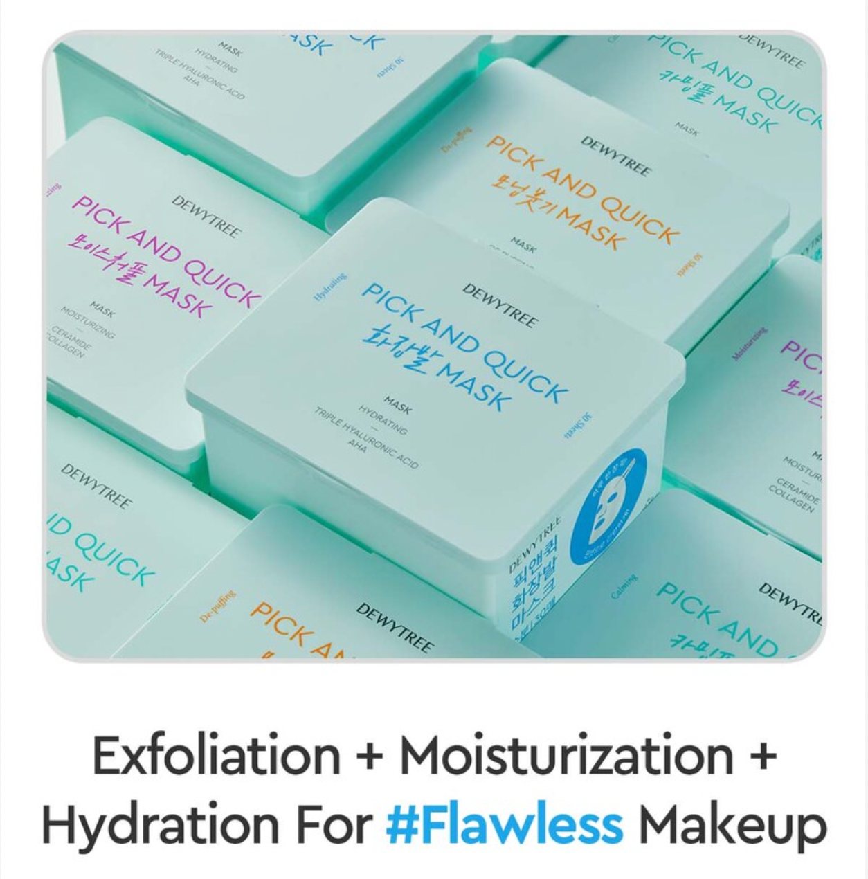 Dewytree Pick and Quick Mask Sheet (Exfoliating and Hydrating) 30 sheets