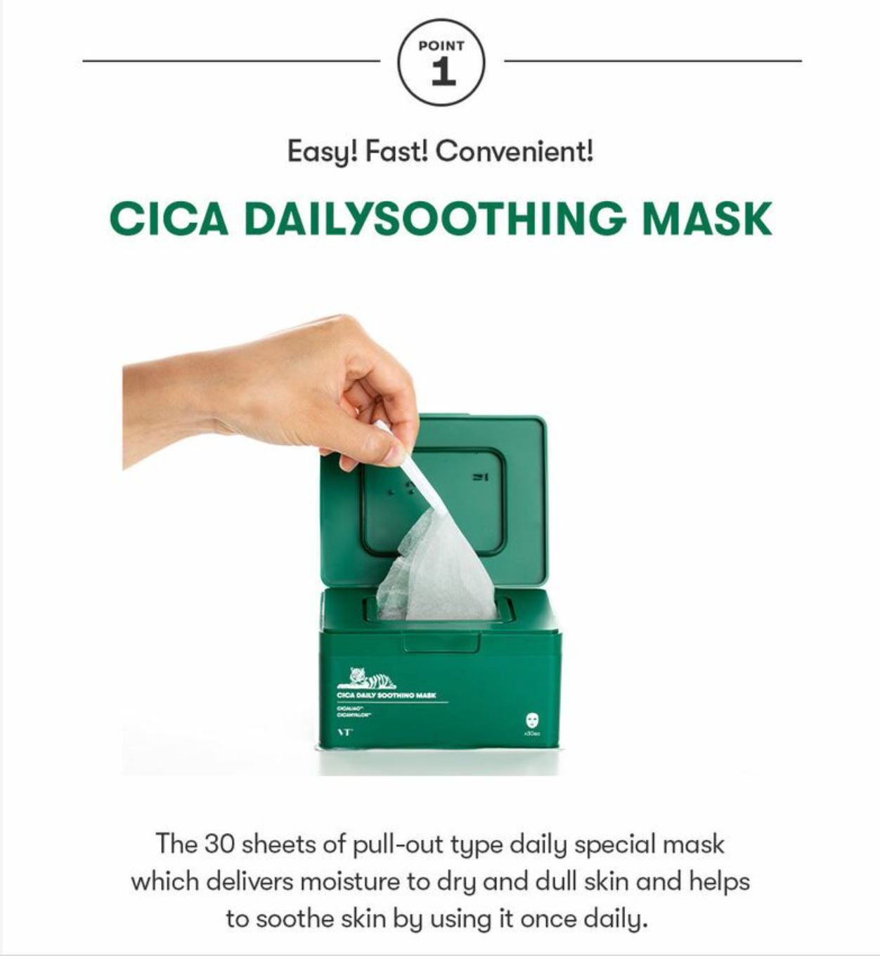 VT CICA Daily Soothing Mask 30pcs
